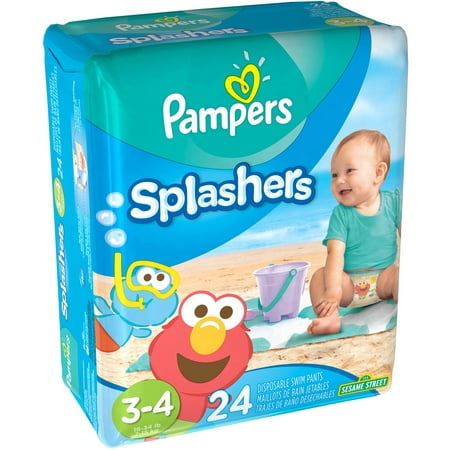 Pampers Splashers Disposable Swim Pants, Size 3-4, 24 Count