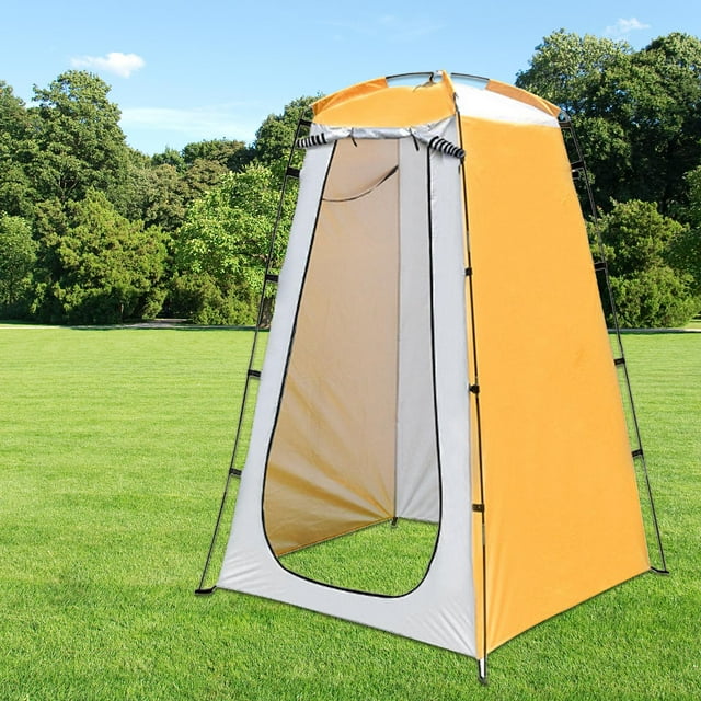 Tienda de privacidad, vestidor, vestuario, tienda de ducha portátil impermeable para exteriores, tienda de baño de fácil instalación para RV, Picnic, Amarillo