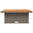 thumbnail image 3 of vidaXL Garden Table Grey 110x110x71 cm Poly Rattan and Acacia Wood, 3 of 5