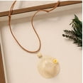 thumbnail image 3 of Boho Straw Hat Pendant Necklace for Women Handmade Woven Rope Necklace with Flower Beach Summer Jewelry Vacation Daily Wear, 3 of 5