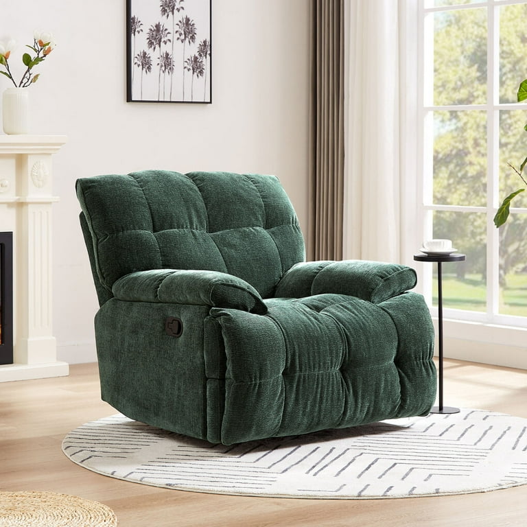 Oversized Rocker Recliner Chair for Living Room Heavy Duty 360 Degree Swivel Single Sofa Big Single Sofa Recliner Chair Home Theater Seating