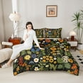 thumbnail image 4 of Castle Fairy Teens Chic Floral Flowers Full Size Comforter Sets 3-Piece,Vintage Retro Aesthetic Bedding Comforter Set,Spring Garden Lightweight Bedding Sets,Ultra Soft Home Decor,Reversible, 4 of 8