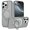 Gray, variant on Magnetic Phone Case For iPhone 16 Pro Max,With Invisible Magnetic O-Ring Kickstand,Compatible with Mag-Safe,Skin Feel Ultra Slim Shockproof Anti-Drop Protection Translucent Phone Case,Black