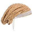 thumbnail image 2 of Diadema con borlas adornada con perlas, transpirable y de moda para mujeres, decoraciones diarias, productos musulmanesMarrón claro, 2 of 10