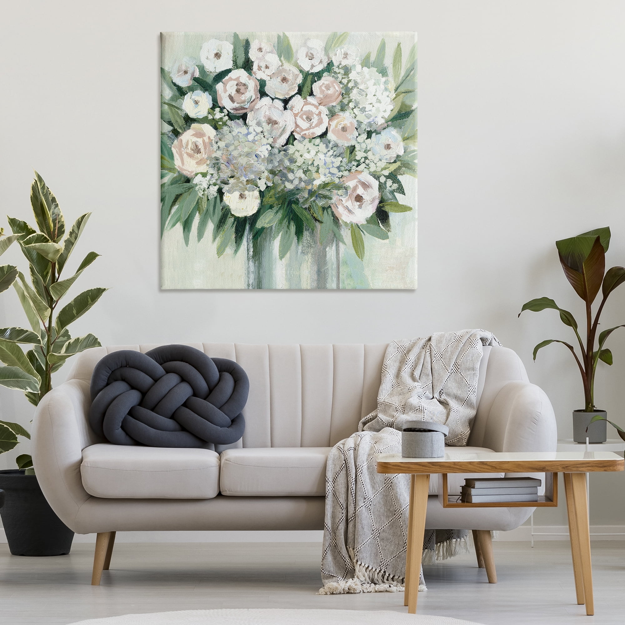 Stupell Industries Charming Brushed Roses Plants & Flowers Painting Wrapped Canvas Art Print Wall Art, 36 x 36