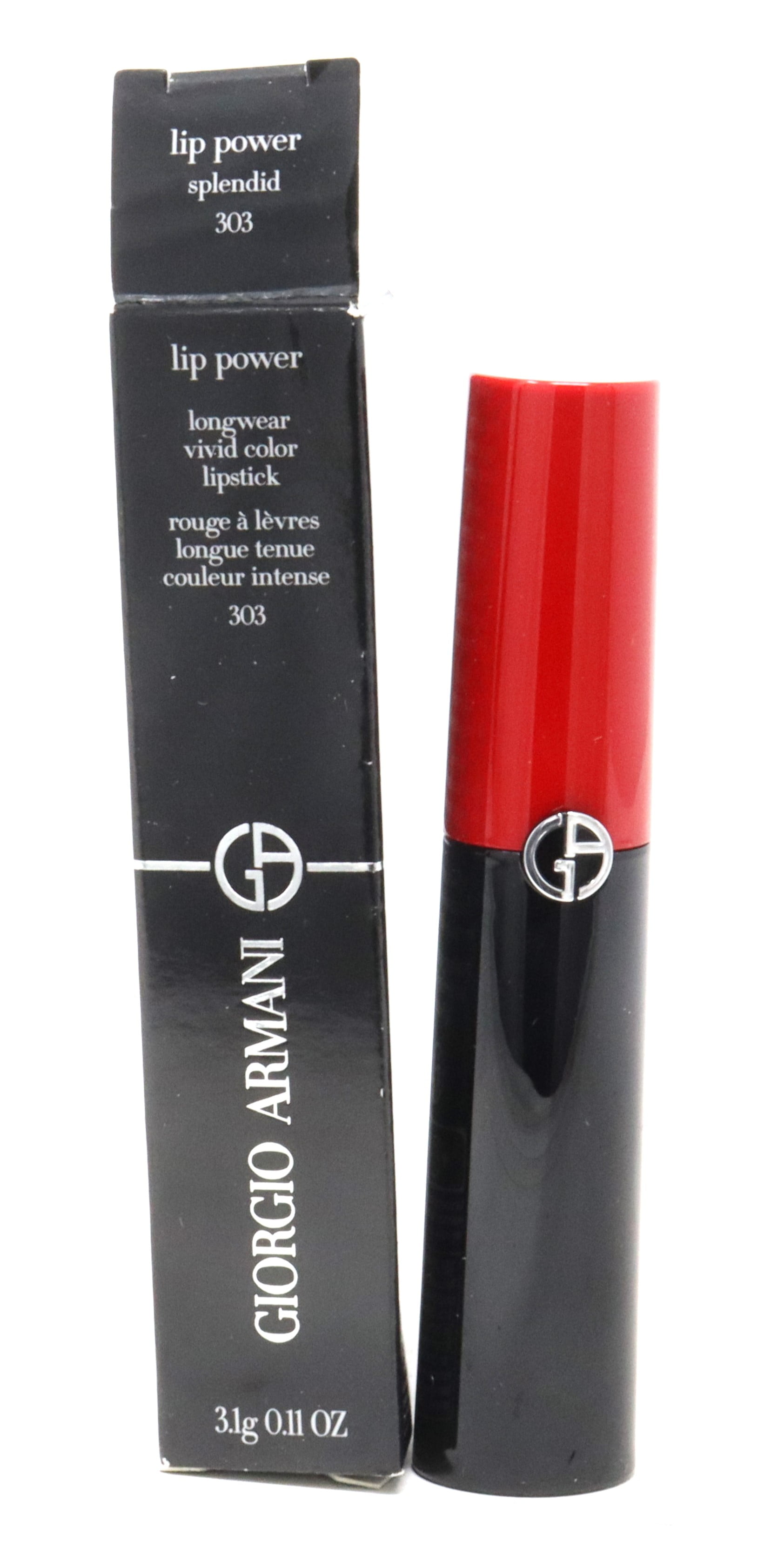 Giorgio Armani 268600 0.11 oz Lip Power Longwear Vivid Color Lipstick - No. 303 Splendid