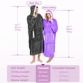 thumbnail image 7 of PMONPA Wearable Blanket Hoodie, Flannel Sherpa Fleece, Warm and Cozy Giant Sweatshirt for Adult, Woman and Man, One Size Fits All (Light Purple), 7 of 7
