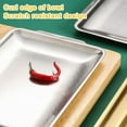 thumbnail image 3 of Stainless Steel Plate Rectangular Plate Craft Decoration Barbecue Plate Western Food Snack Plate Flat Plate?easy Clean, 3 of 5