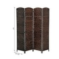 thumbnail image 3 of HomCom 6' Tall Wicker Weave 4 Panel Room Divider Privacy Screen - Chestnut Brown, 3 of 9