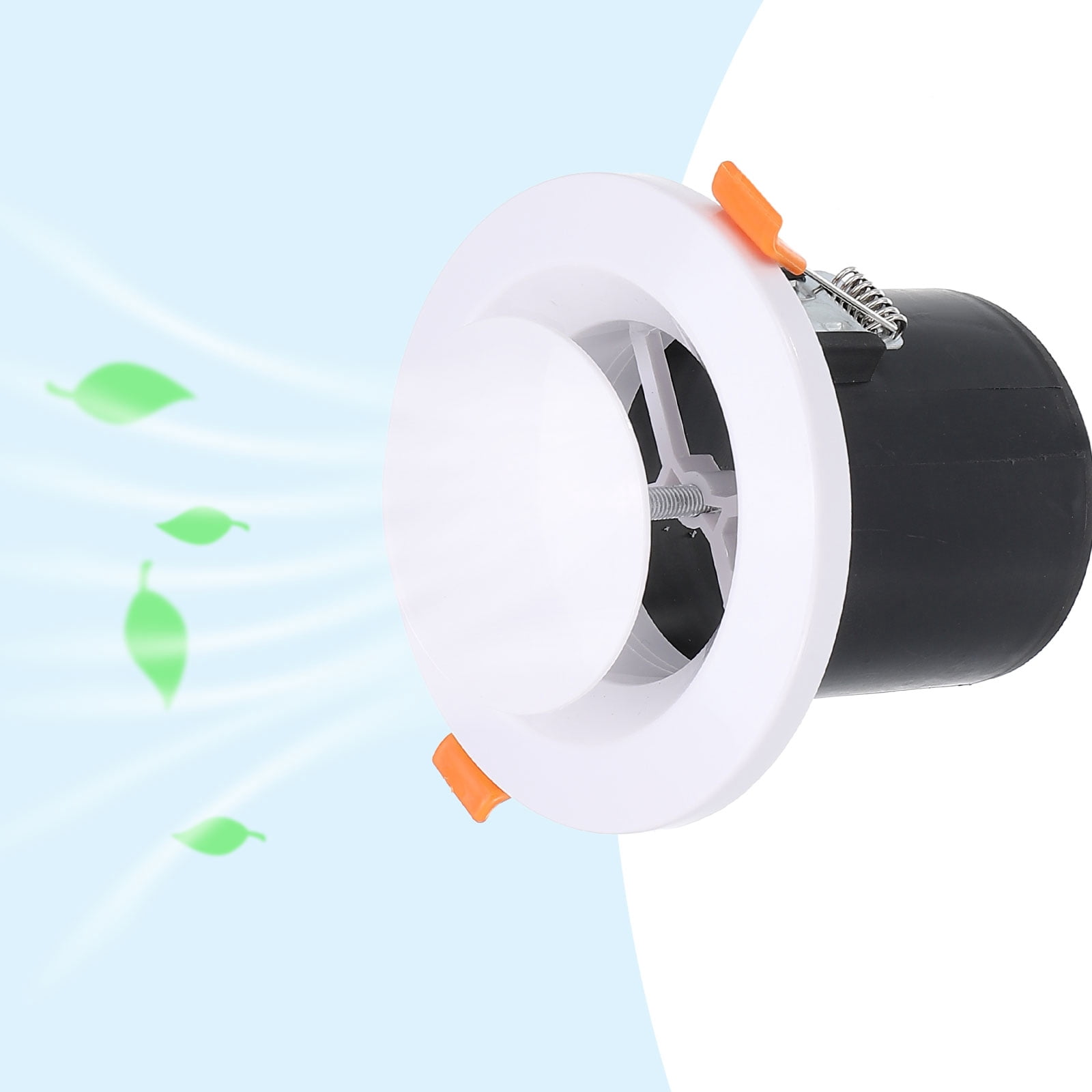 Uxcell 4" Round Air Vent Spring Loaded ABS Adjustable Soffit Exhaust Vent for Home Office Ventilation White Black