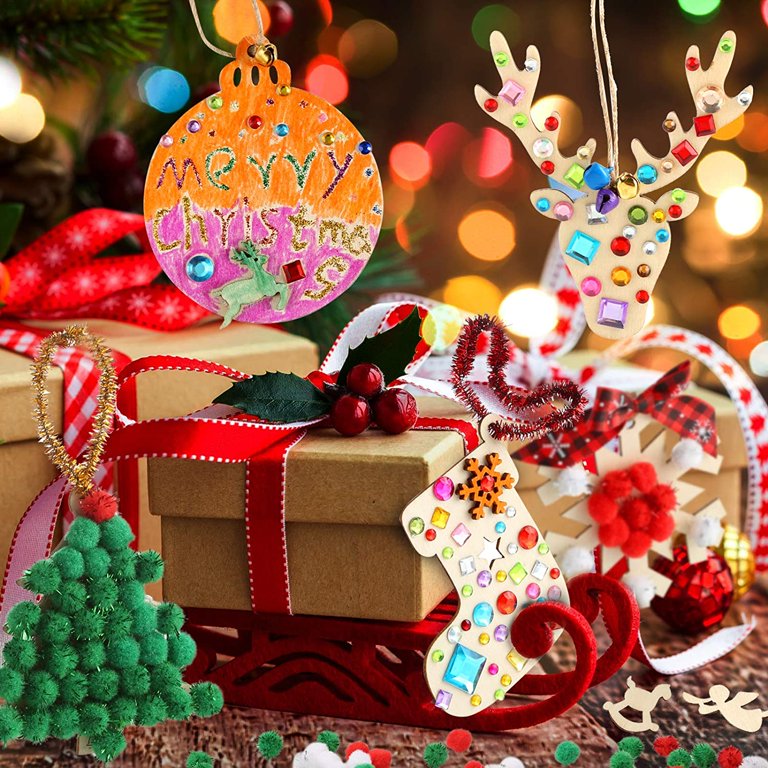20Pcs Angel Shape Unfinished Wood Ornaments - Blank Wood Crafts With Twine For Christmas DIY