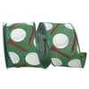 The Ribbon Roll - T93080W-044-40F, Golf Balls And Tees Wired Edge Rd Ribbon, Green, 2-1/2 Inch, 10 Yards