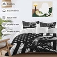 thumbnail image 5 of Eagle Head Twin Size Comforter Set, Black American Flag Vintage Stripes Animal Bedding for All Seasons, 4 Pcs Bed Set, 1 Quiltcover (68"x86") ,1Sheet(67"x116"), 2Pillowcases (30"x20"), 5 of 9