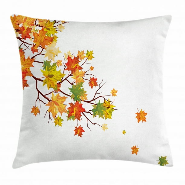Fall Decorations Throw Pillow Cushion Cover, Fall Image with Canadian