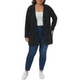 thumbnail image 2 of Agnes Orinda Women's Plus Size Button up Cardigan V Neck Long Sleeve Pocket Ribbed Knit Loose Casual Sweater 3X Black, 2 of 5