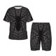 thumbnail image 1 of Fotbe Black Spider On Web 1 Pijama Estampada de 2 Piezas para Niños – Ropa de Dormir de Manga Corta Cómoda para Niños y Niñas, Camiseta y Shorts de Algodón-Large, 1 of 6