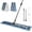 B-blue(42"*12"), variant on 42" Commercial Mop, Heavy Duty Dust Floor Mop with 52" Long Handle,Large Industrial Wet Dry Mops,Sweeper Broom for Hardwood, Tile, Laminate,Garage,School,Mall - 1 Cotton & 1 Microfiber Pad