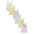 thumbnail image 1 of Bambini Girl's Rib Knit Pastel Sleeveless Tank Top Shirt 6-Pack (Large, 18_Months), 1 of 2