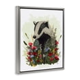 thumbnail image 3 of Stupell Industries Bohemian Badger with Poppy Blossoms Gray Floating Frame Canvas Art, 25 x 31, by Fab Funky, 3 of 8