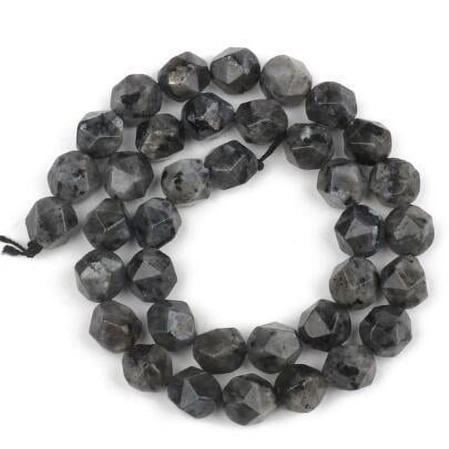 Nvzi-c 2 Pcs Perles Rondes en Pierre Naturelle Taille Diamant Noir Perles Dispersées Accessoires de Perles bracelet Fait Main Créatif 6mm