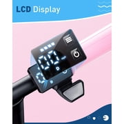 Hiboy Electric Scooter for Kids Ages 4 - 8, 3 - Speed Adjustable, 9.3 MPH & 5 Mile Range, Neon LED Lights Electric Scooter with Seat Pink