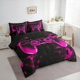 thumbnail image 3 of Manfei Boys Game Console Bedding Comforter Set 7pcs, Pink Rectangle Geometric Queen Bedding Sets, Modern Video Gaming Reversible Queen Sheet Sets, Super Cozy Room Decor, 3 of 7