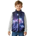 thumbnail image 5 of Xixirimido Jellyfish Galaxy Pattern Girls Boys Zippered Vest Warm Soft Fleece Vest for Kids Sleeveless Stand Collar Jacket with Pockets Fall Winter Outerwear for 2T, 5 of 7