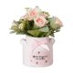 thumbnail image 2 of Bonsái de flores artificiales con maceta de cerámica para decoración del hogar u oficina, centro de mesa de bajo mantenimiento, estantería y decoración de escritorio, 2 of 5