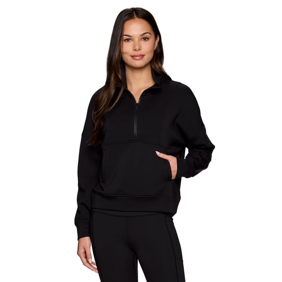 RBX Active Women's Mock Neck Lightweight  1/2 Zip Scuba Sweatshirt