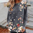 thumbnail image 3 of Top de manga larga informal de moda con cuello redondo y costuras sueltas para mujer Fridja  hj2388, 3 of 5