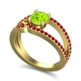 thumbnail image 3 of Diamond-Capitals 2.50 Carat Round Cut Peridot & Red Ruby Gemstone Fancy Engagement Ring for Girls 14K Yellow Gold Size 6, 3 of 8