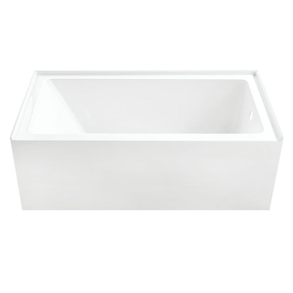 Aqua Eden VTAP6031R22T 60-Inch Acrylic Rectangular 3-Wall Alcove Tub with Anti-Skid Surface, Right Hand Drain Hole in Glossy White