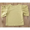 thumbnail image 2 of Styles I Love Toddler Girl Stylish Puff Sleeve Metallic Blouse Baby Girl Clothes (Light Yellow, 90/18-24 Months), 2 of 4