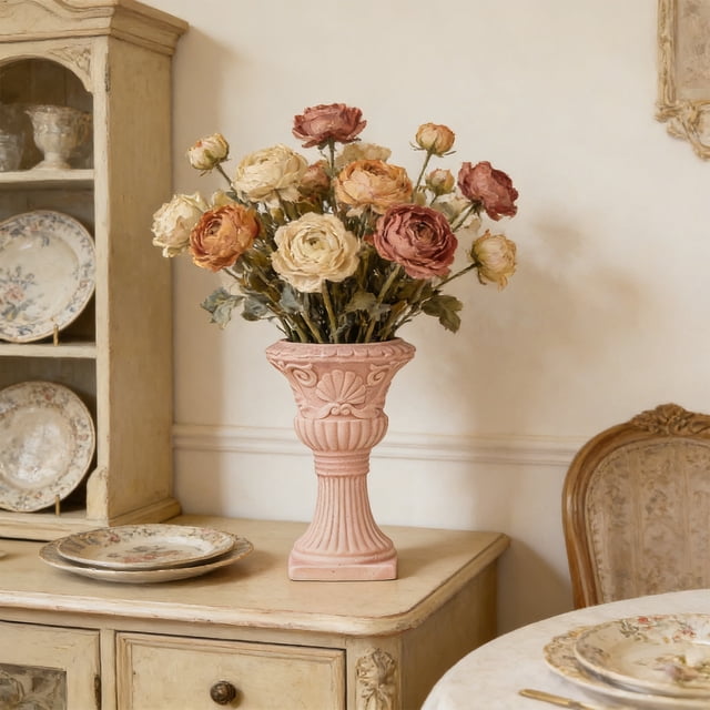 Ceramic Vase for Flower Arrangement | Home Decor Vase | Plain Tabletop Vase for Indoor Decoration | Sturdy Ceramic Container for Living Room, Bedroom, or Office Display