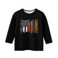 thumbnail image 4 of GERsome 4th of July Patriotic T-Shirts for Girls American Flag 3/4 Sleeve Crewneck Tops USA Flag Stars Stripes Graphic Tee, 9-10 Years, 4 of 4