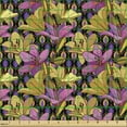 thumbnail image 2 of Ambesonne Floral Fabric by the Yard Upholstery, Retro Style Summer Flowers, 2 Yards, Charcoal Grey Multicolor, 2 of 5