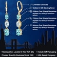 thumbnail image 2 of Gem Stone King 18K Yellow Gold Plated Silver Blue Apatite and Sky Blue Aquamarine 3 Stone Dangle Earrings for Women (4.95 Cttw, Gemstone Birthstone, Oval 8X6MM, 7X5MM and 6X4MM), 2 of 6