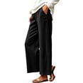 thumbnail image 3 of Womens Wide Leg Sweatpants Elastic Drawstring Waist Casual Pants with Pockets, Athletic Jogging Work Outdoor Wear, S-3XL | VerBelle,Black L, 3 of 9