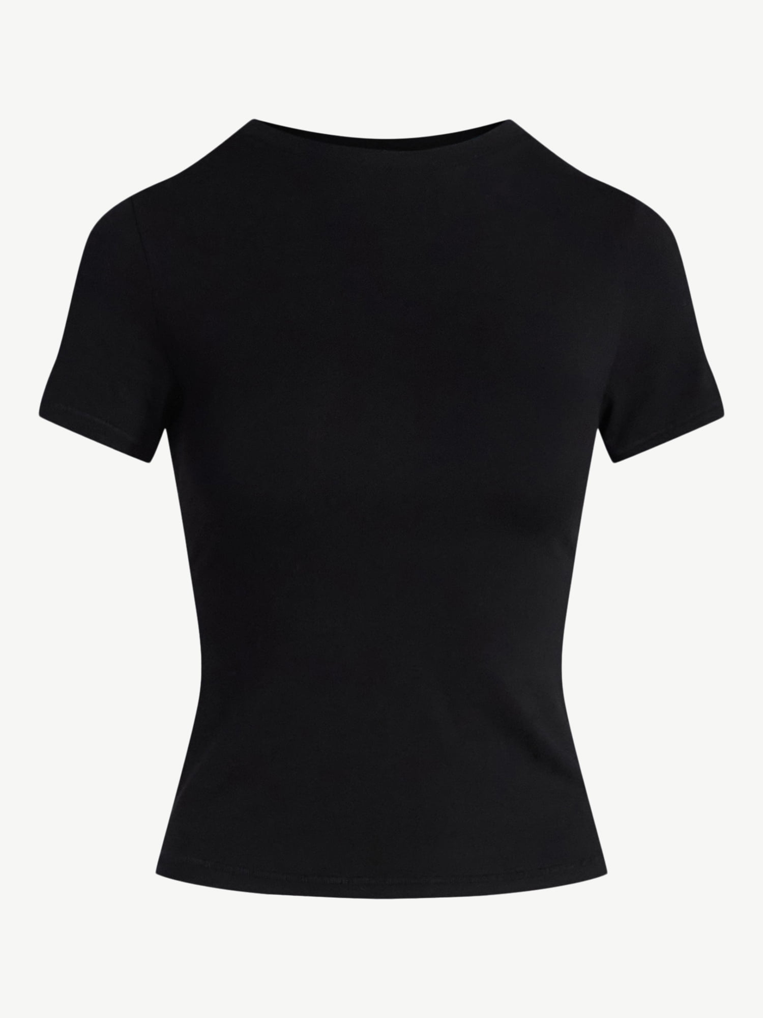 Scoop Women’s Stretch Cotton Blend Baby Tee with Short Sleeves, Sizes XS-XXL