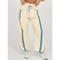 thumbnail image 3 of Women's Baggy Wide Leg Pants Casual Drawstring Elastic Waisted Contrast Color Workout Y2K Track Pants, 3 of 4