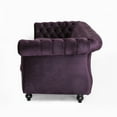 thumbnail image 5 of Noble House Aaniya Velvet Tufted Sofa, Blackberry, Dark Brown, 5 of 10