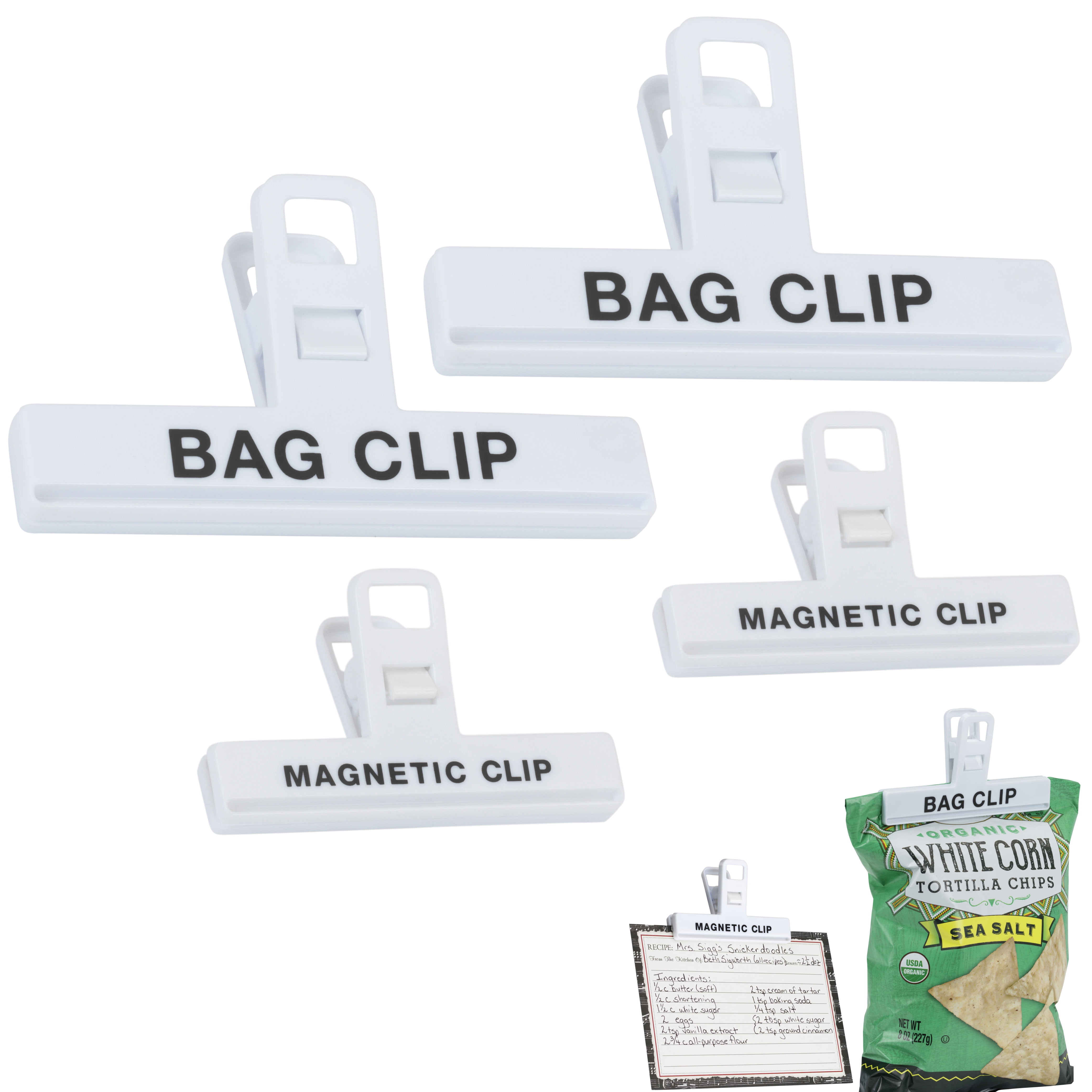 Oyorefd 6pcs/set Reusable Bag Clips Multi-function Food Bag Seal