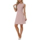 thumbnail image 4 of INSPIRE CHIC Ropa de Mujer para Trabajar Vestidos Midi A-Line Sin Mangas de Color Sólido XL Rosa Polvoriento, 4 of 5