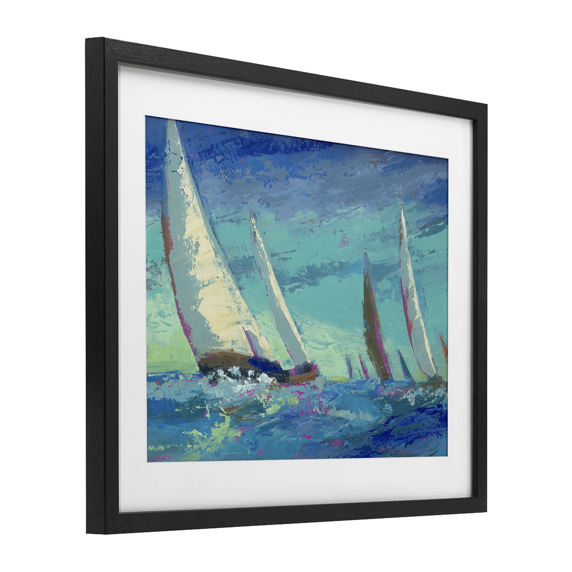 Stupell Industries Abstract Expression Regatta Black Framed Print Under Glass, design by Beth A. Forst