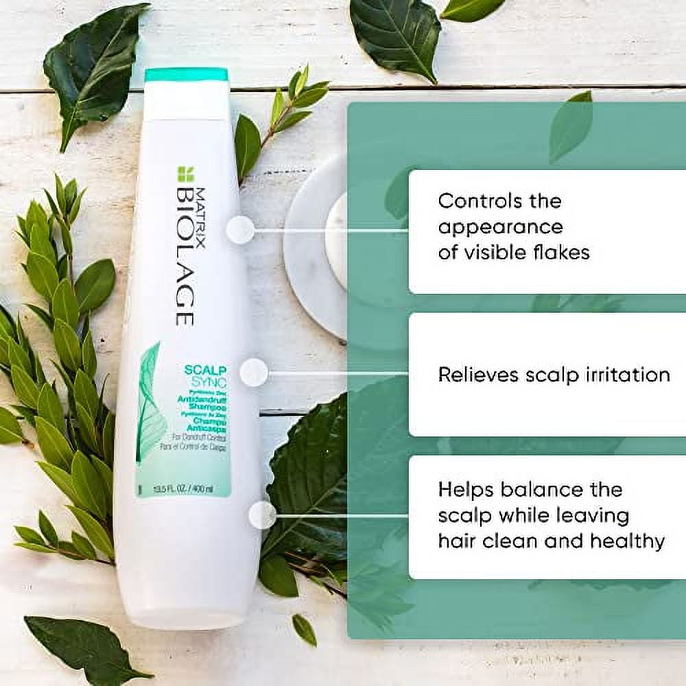 BIOLAGE Scalp Sync Anti-Dandruff Shampoo | Targets Dandruff, Controls The Appearance of Flakes & Relieves Scalp Irritation | For Dandruff Control | Paraben-Free | Vegan | 13.5 Fl. Oz.