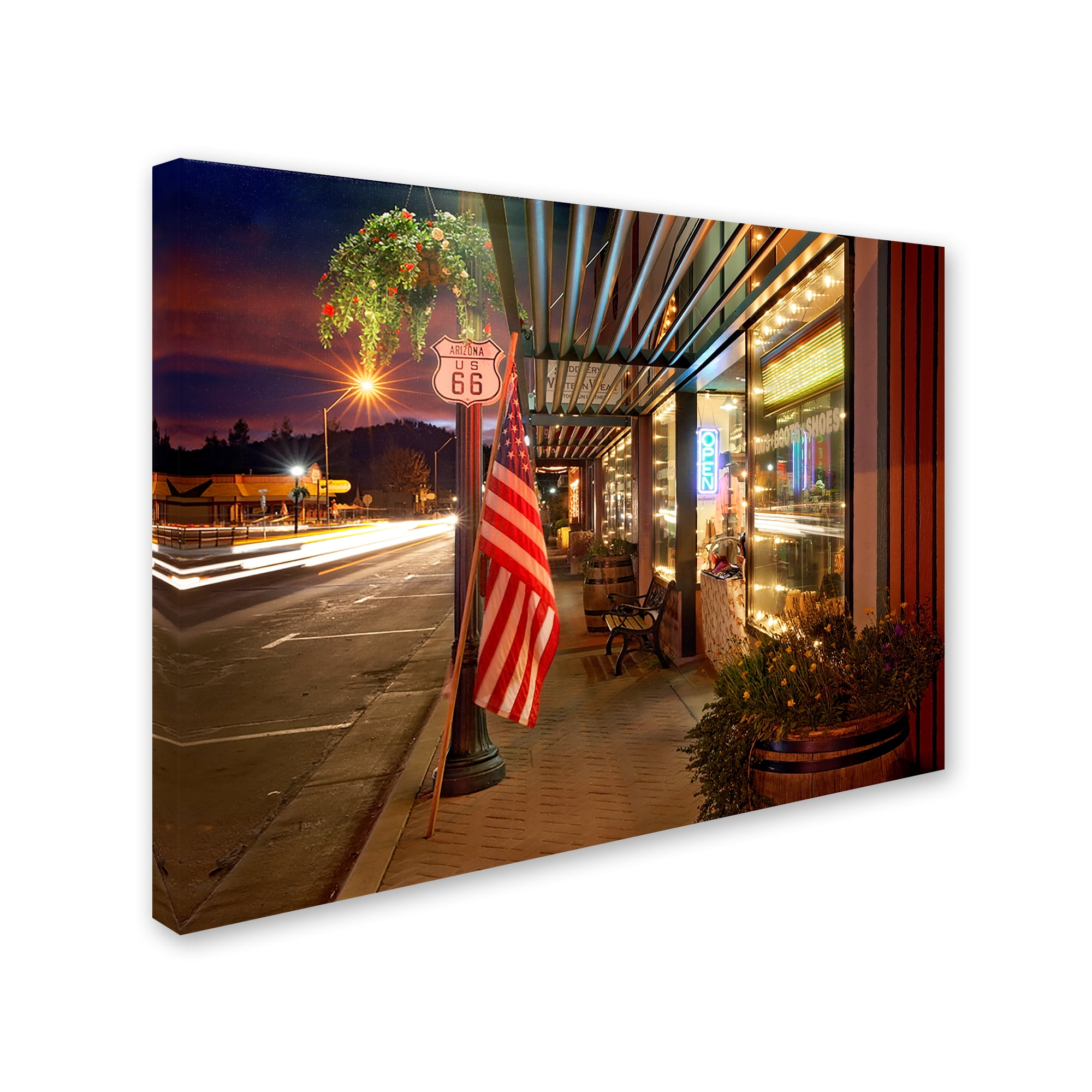 Trademark Fine Art 'Williams Rt 66 Dusk' Canvas Art by Mike Jones Photo
