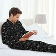 thumbnail image 6 of Naloa Cute Skull Men’s Pajamas Set - Long Sleeve Button Down Sleep Shirt and Pajama Bottoms Sleepwear Set-Medium, 6 of 7