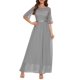 thumbnail image 1 of Vestido de dama de honor Wedtrend con encaje floral de chifón WT0314 gris, 1 of 6