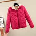 thumbnail image 2 of Jinhomg Fleece Lined Coat for Women Fall Winter Thermal Long Sleeve Full-Zip Puffer Jacket Plus Size Casual Solid Color Outerwear with Pockets 90 off Clearance Sale Hot Pink XXXL, 2 of 5