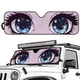 thumbnail image 2 of HUIACONG Purple Eyes Windshield Sun Shade for 2018-2025 Jeep Wrangler JL JLU & 2020-2025 Jeep Gladiator 310T Polyester Fully Covered Foldable Front Sunshade, Blocks UV Rays and Heat, 2 of 6